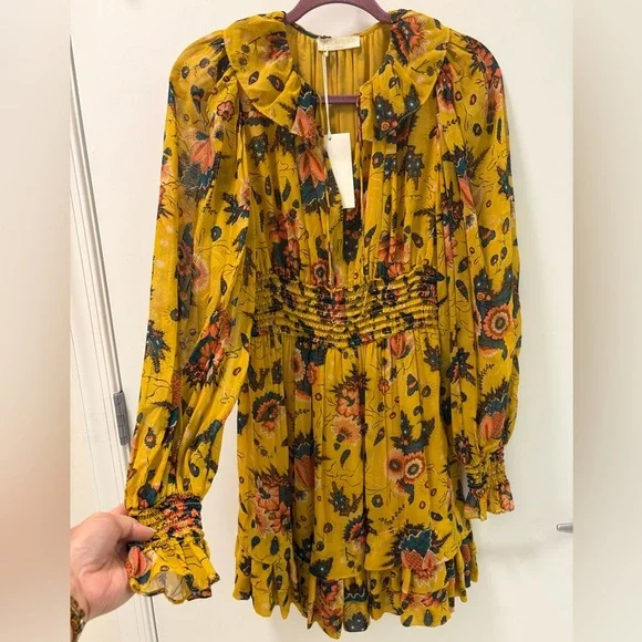 Ulla Johnson Adara Waterlily Yellow Dress Size 0 NWT - Picture 6 of 16